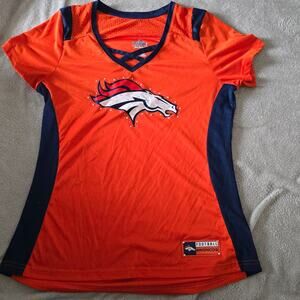 Denver Broncos Majestic Women’s Jersey Style Shirt Orange Large NFL